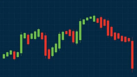 Dynamic Stock Market Candlestick Chart Illustration 스톡 일러스트