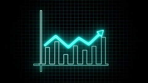 Dynamic stock market chart with real-time ups and downs. Animated business .. Vidéo 313381700