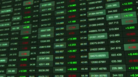 Dynamic Stock Market Dashboard Display with Trading Data: Real-Time Financial Vídeos de archivo 339161562