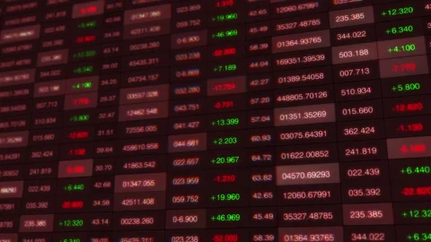 Dynamic Stock Market Data Displaying Real-Time Trading Information with Vídeos de archivo 339161449