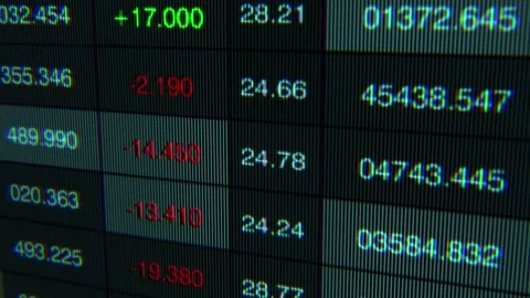 Dynamic Stock Market Display: A Close-Up of Real-Time Trading Data with Stock Footage 341526927