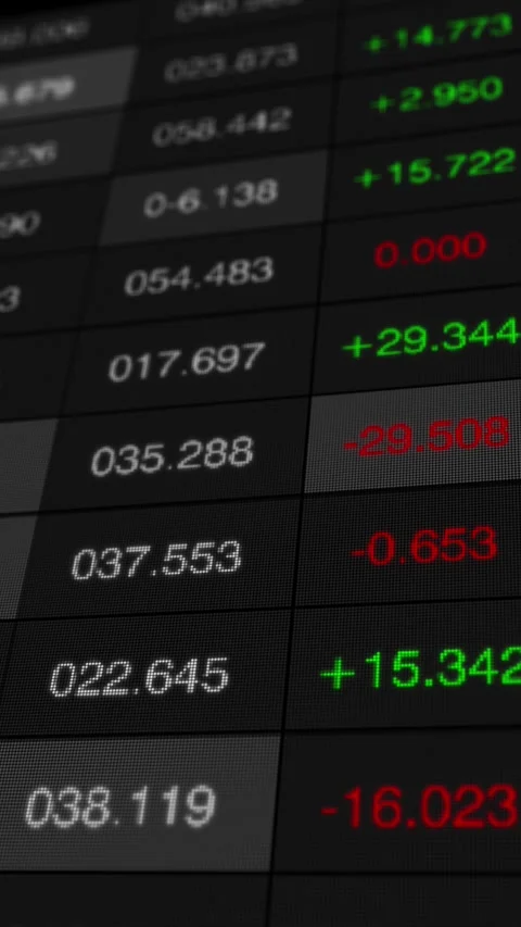 Dynamic Stock Market Display Showcasing Real-Time Price Fluctuations with Stock Footage 338325295