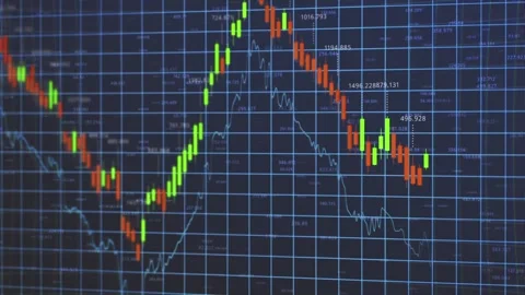 Dynamic Stock Market Trends: Analyzing the Rise and Fall of Financial Data Stock Footage 328069375