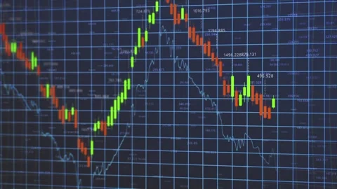 Dynamic Stock Market Trends: Analyzing the Rise and Fall of Financial Data 스톡 동영상 338322302