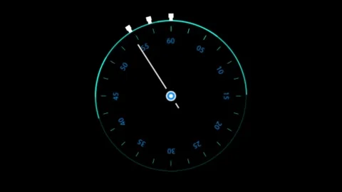 Dynamic Stopwatch Motion with Rotating Hands in Circular Precision Video stock 341917850