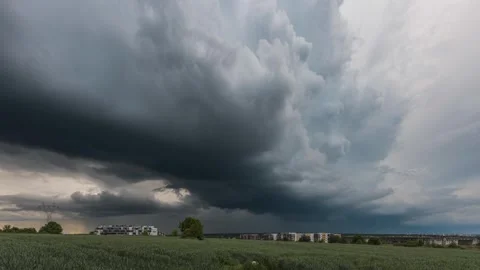 Dynamic storm clouds moving on the sky, timelapse Stock Footage 301409131