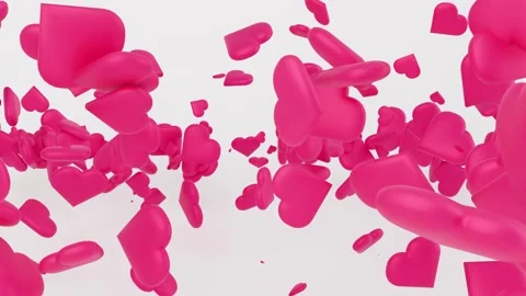 A dynamic stream of hearts rushes forward, filling the space Vidéo 329503115