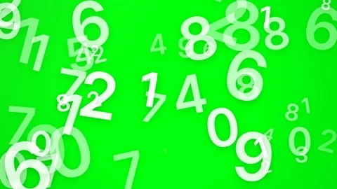 Dynamic Stream of Random Numbers on a Green Screen Background. Stock Footage 333155437
