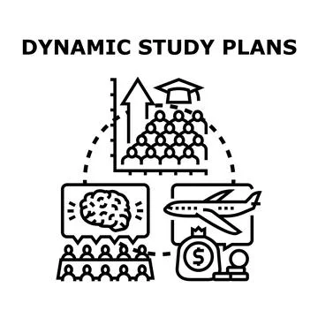 Dynamic study plans creating successful career paths 库存插图