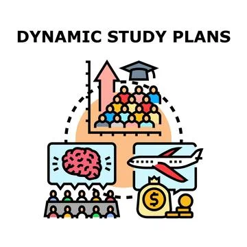 Dynamic study plans creating successful career paths Stock Illustration