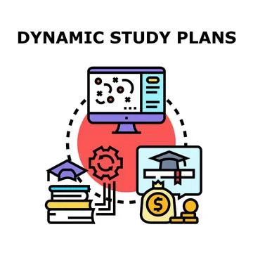 Dynamic study plans, education, and career opportunities concept Stock Illustration