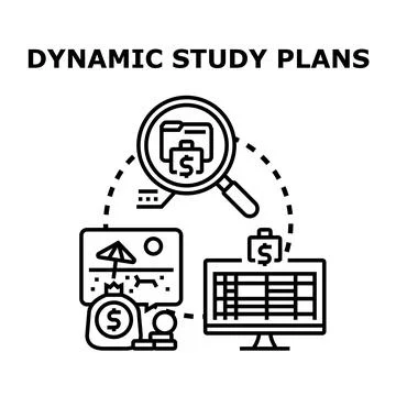 Dynamic study plans for financial growth and future investment Stock Illustration