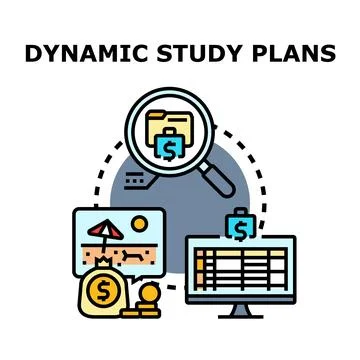 Dynamic study plans for financial growth and future investment Stock Illustration