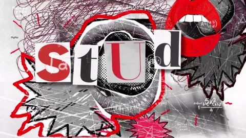 Dynamic 'Study' Word Reveal in Edgy Mixed Media Collage Style Animation Video stock 319378322