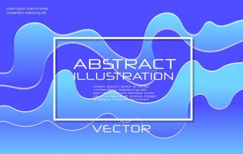 Dynamic style blue wave banner design. Color elements with fluid gradient. 스톡 일러스트