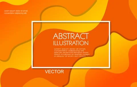 Dynamic style orange wave banner design. Color elements with fluid gradient. 스톡 일러스트