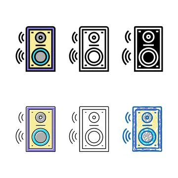 Dynamic styleset speaker color icon vector Stock Illustration
