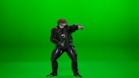 Dynamic Stylish Humanoid Shark Dance Cinematic Stock Footage 324553235