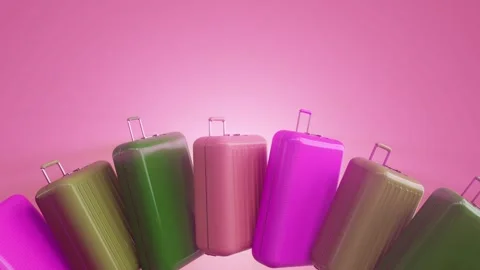 Dynamic suitcase - Red Vacation highlights Looped 4K.mp4 Stock-Footage 348520011