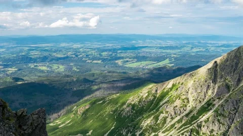 Dynamic Summer Landscape Timelapse in Tatras with Lake Panorama Stock Footage 306402115