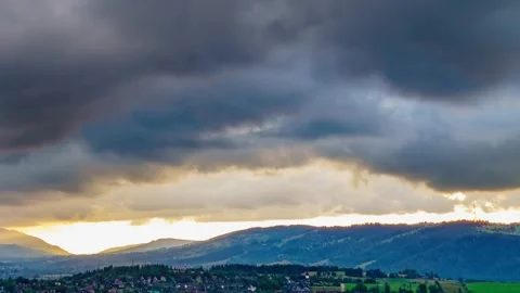 Dynamic Summer Sunset Sky Timelapse in Tatra, Zakopane Stock Footage 308191417