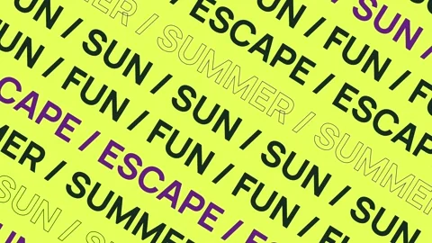 Dynamic Summer Typography Motion Graphic - Sun Fun Escape Stock Footage 344848921