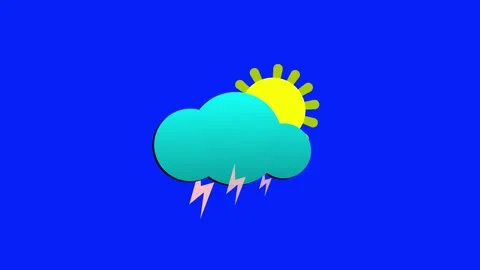 Dynamic Sun &amp; Cloud Weather Icon Animation for Forecast Visuals. Stock Footage 286145225