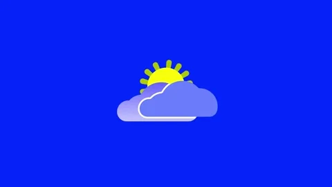 Dynamic Sun &amp; Cloud Weather Icon Animation for Forecast Visuals. Stock Footage 286145243