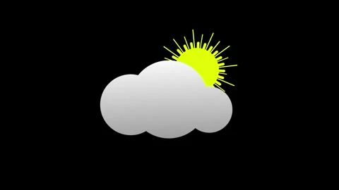 Dynamic Sun &amp; Cloud Weather Icon Animation for Forecast Visuals. Stock Footage 286145245