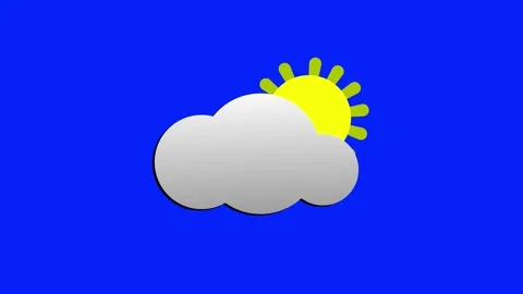 Dynamic Sun &amp; Cloud Weather Icon Animation for Forecast Visuals. Stock Footage 286145253