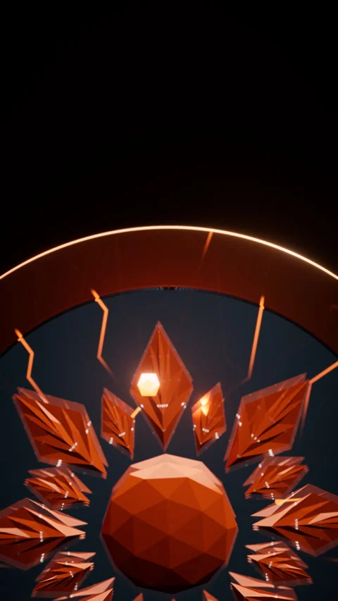 A dynamic sun energy emblem, Vertical 9:16 4K Stock Footage 337570800