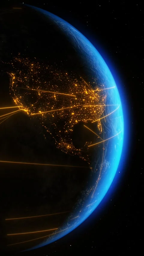 Dynamic sunrise over Earth, highlighting United States  Stock Footage 285140664