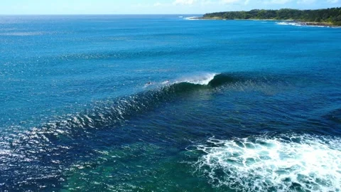 Dynamic Surf Action Over Reef and Ocean Stock Footage 331627156
