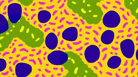 Dynamic surreal cartoon abstract pattern with stains and spots Stock Footage 315246157