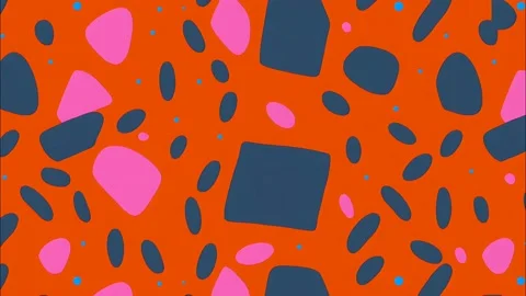 Dynamic surreal cartoon abstract seamless pattern retro artwork Stock Footage 315246264