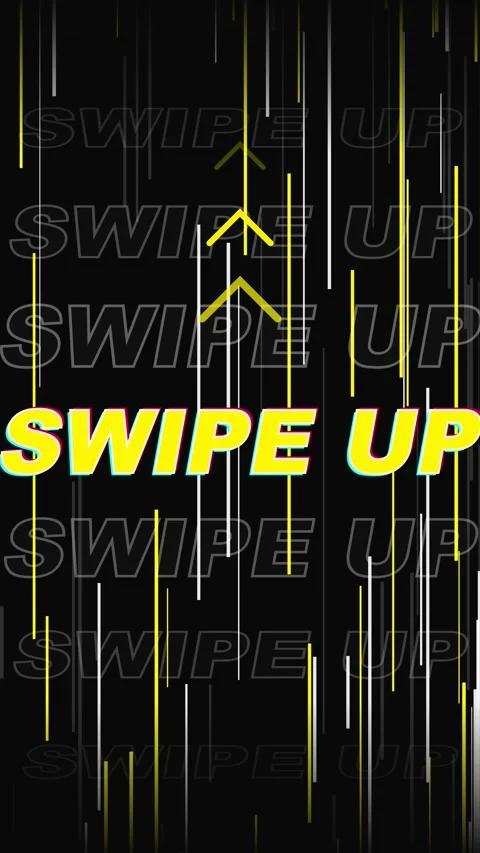 Dynamic Swipe Up Animation with Yellow Text and Vertical Lines on Black Bac.. 動画素材 347350393