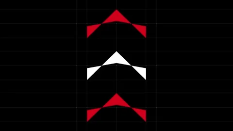 Dynamic Swipe Up Loading Animation Featuring Red and White Chevron Arrows M.. Stock Footage 347066364