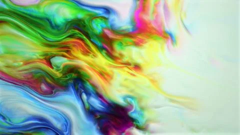 Dynamic swirling abstract mixture of vibrant colorful liquid paints Illustrazione stock