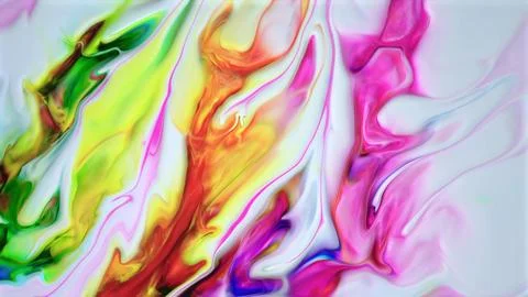 Dynamic swirling abstract mixture of vibrant colorful liquid paints Illustrazione stock