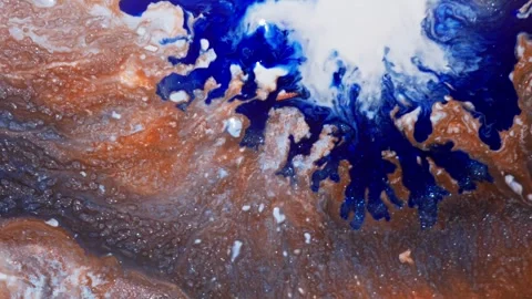 Dynamic swirling blue and brown liquid ink motion background abstract backg.. Stock Footage 337632648