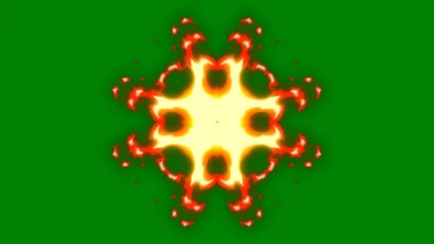 A dynamic swirling fireball effect transitioning on green screen ideal Stock Footage 301386691