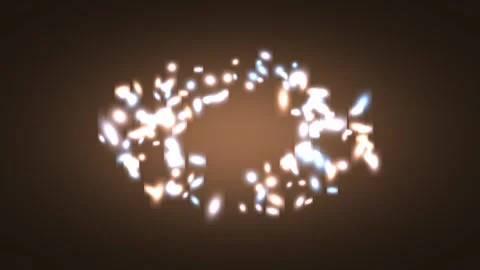 Dynamic swirling particles form a vibrant, glowing circular pattern Video stock 324887180