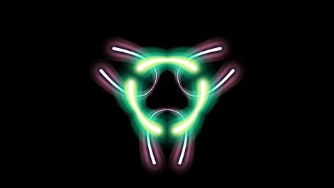 Dynamic Symmetrical Neon Light Patterns and Glowing Geometric Shapes Animatio Stock Footage 328497494