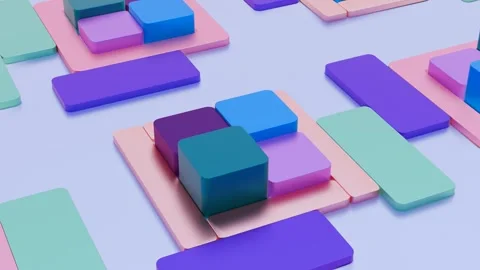 Dynamic system of moving blocks Stock Footage 286743743