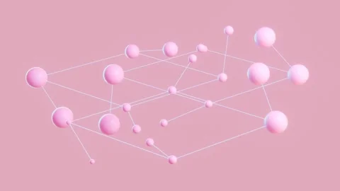 Dynamic system, pastel pink balls rotating Stock Footage 277083797