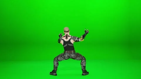 Dynamic Tactical Mercenary Dance Cinematic Stock Footage 320162492