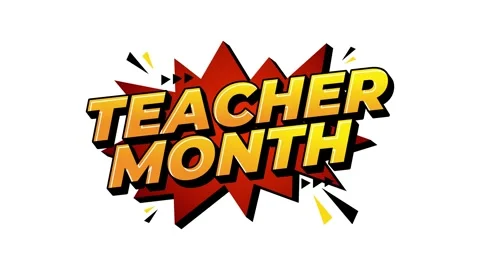 Dynamic Teacher Month Celebration Bold Animated Text Background Stock Footage 340302404
