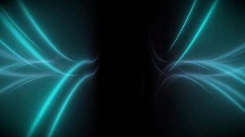 Dynamic teal light trails on a dark background represent data flow, energy, or Stock Illustration