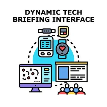 Dynamic tech briefing interface concept vector Ilustração Stock