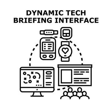 Dynamic tech briefing interface concept vector Stock Illustration